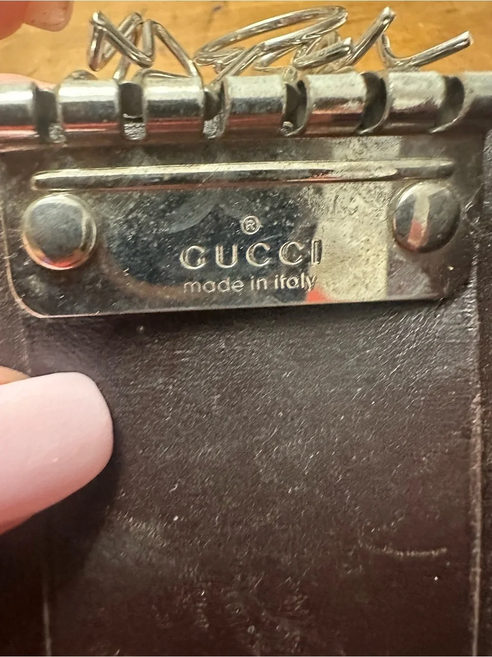 Gucci Brown Monogram Canvas Key & Card Holder with Green-Red Trim